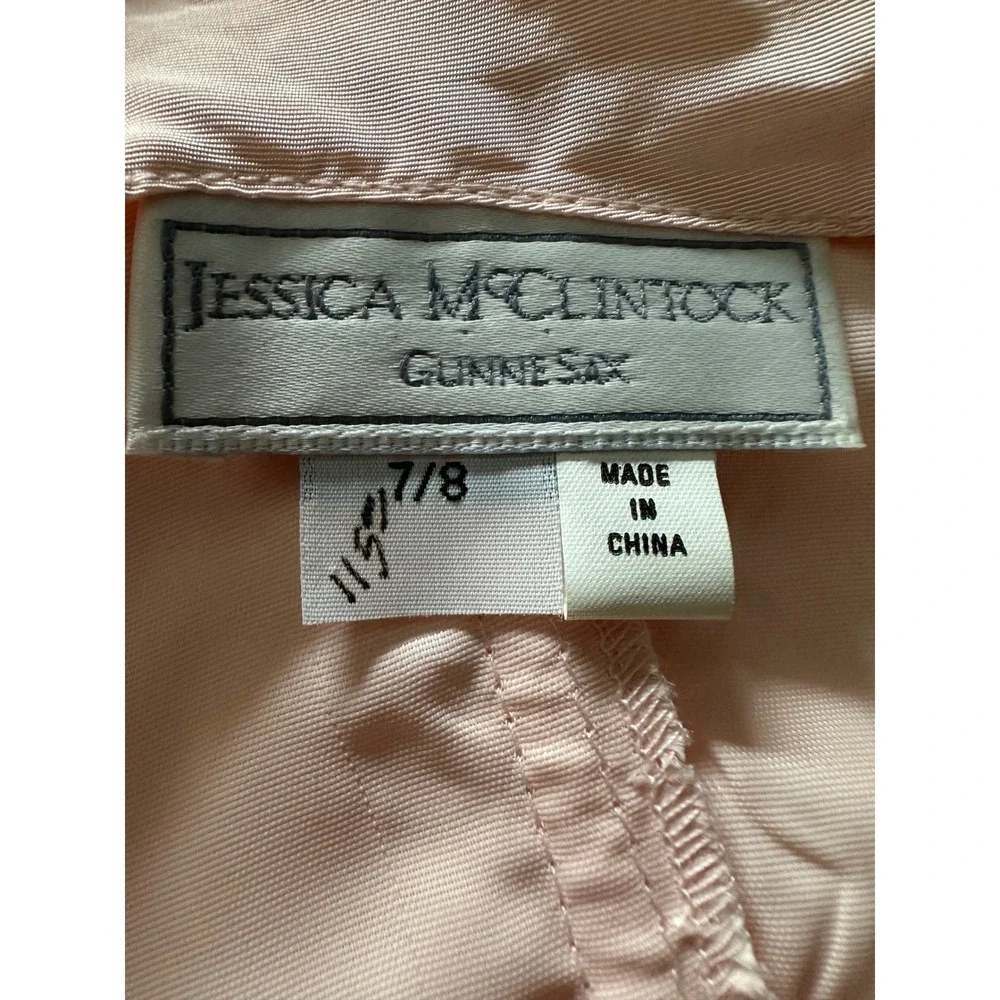 NWT Vintage 80s Gunne Sax Jessica McClintock Peach Lace Prom Dress 7/8‎